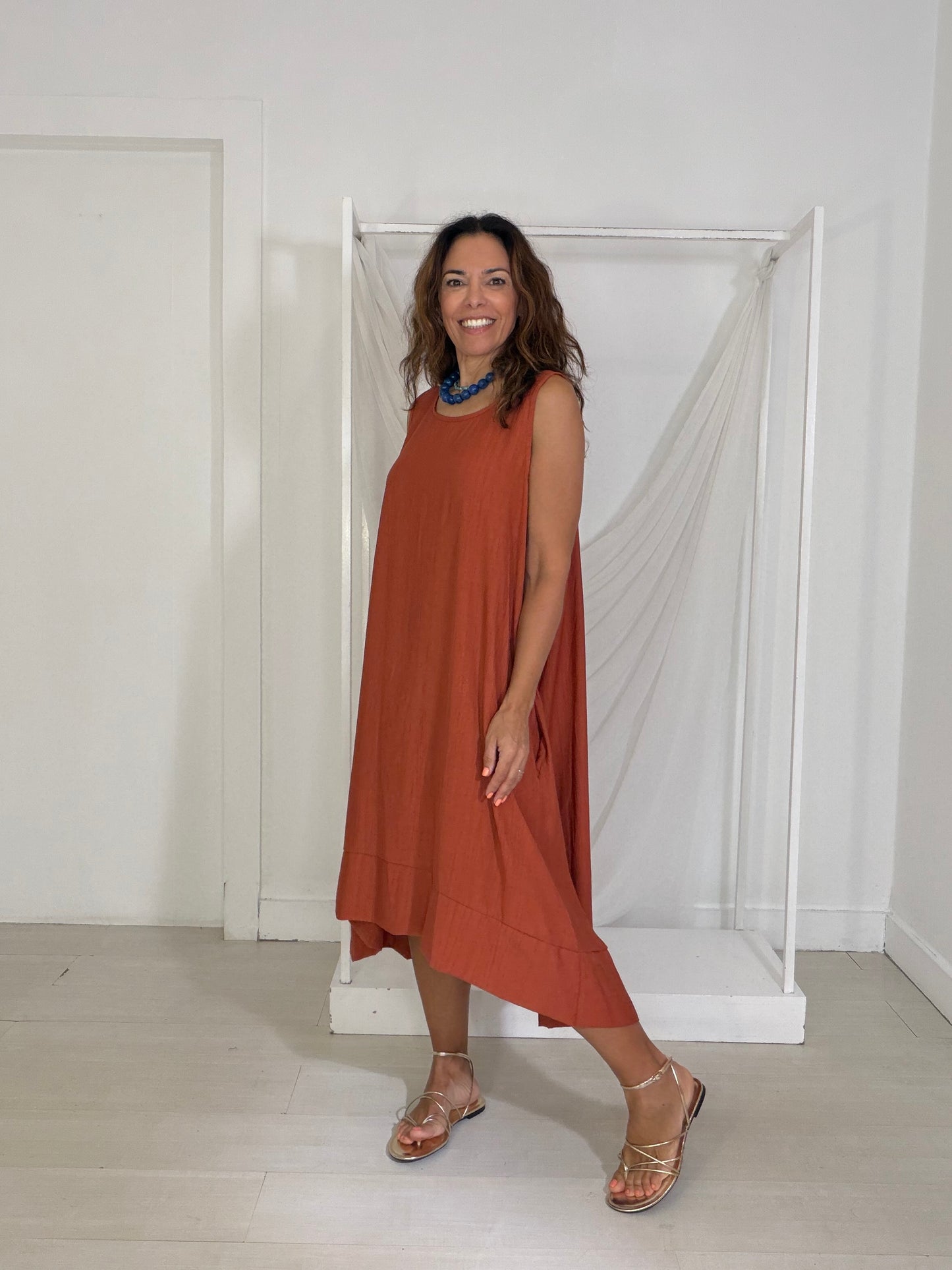 Vestido Carvalhal terracota