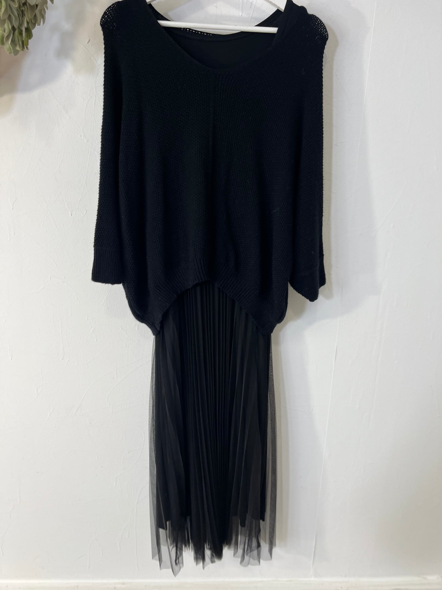 Vestido Flores preto