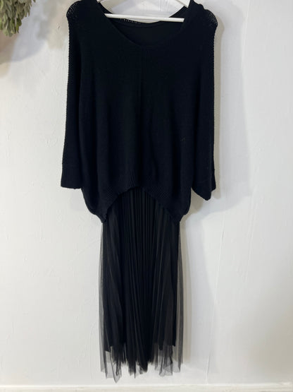 Vestido Flores preto