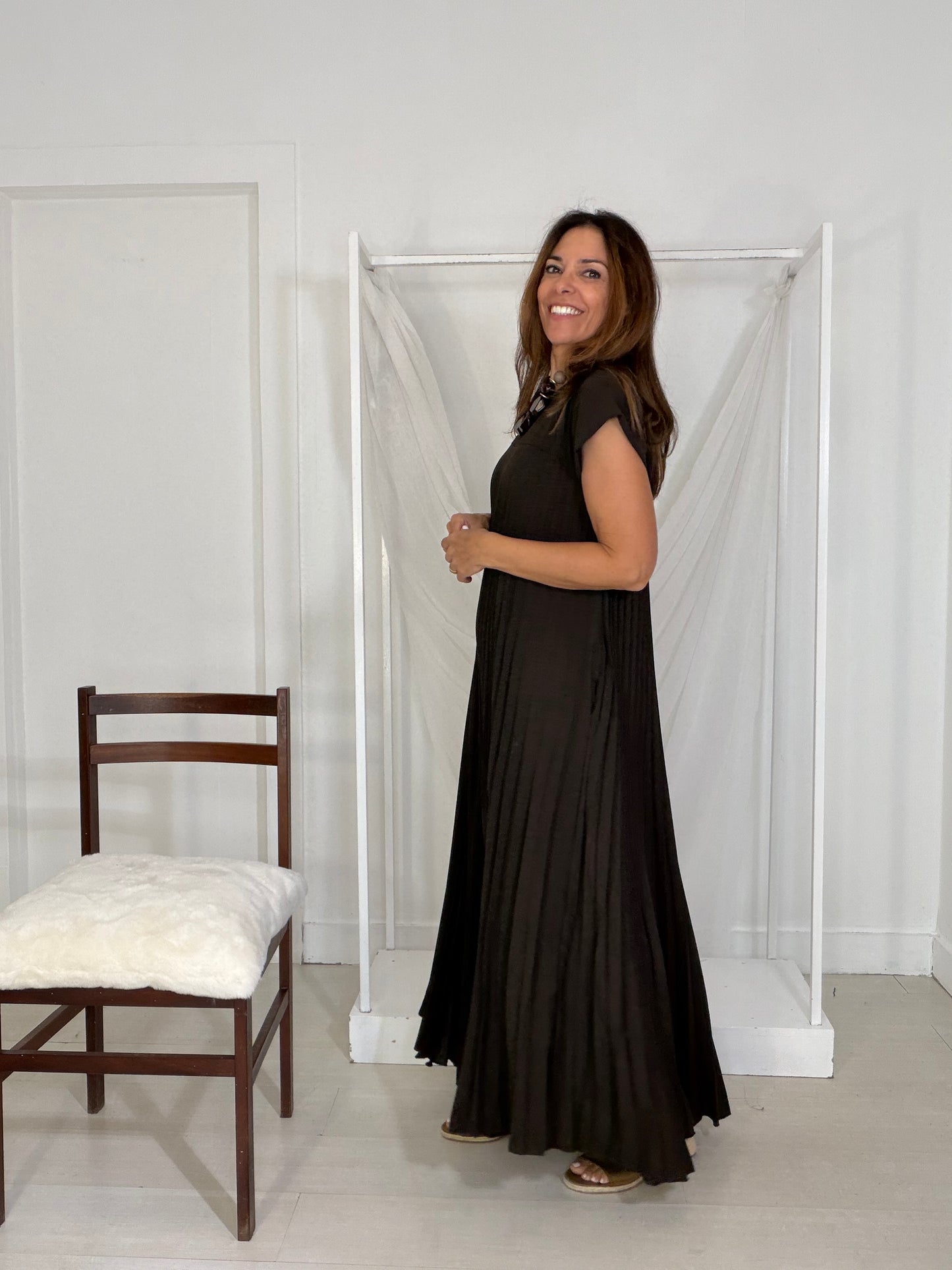 Vestido Charlotte castanho