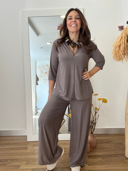 Conjunto Margarina taupe