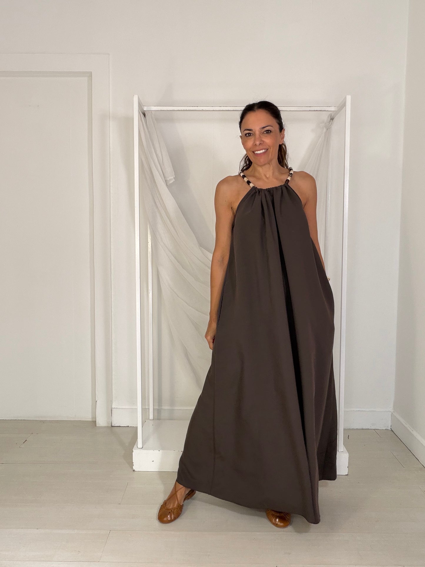 Vestido Grace castanho