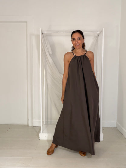 Vestido Grace castanho