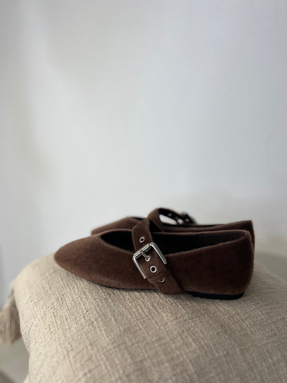 Sapatos Mary-Jane castanho