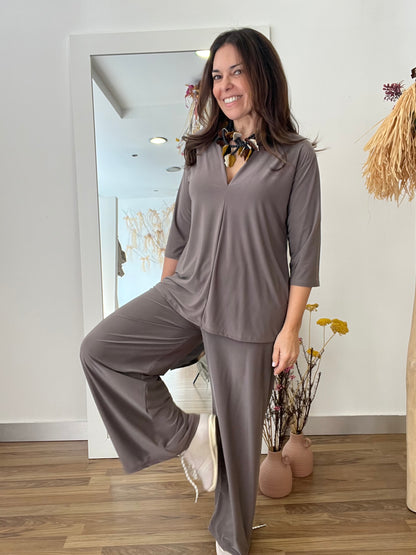 Conjunto Margarina taupe