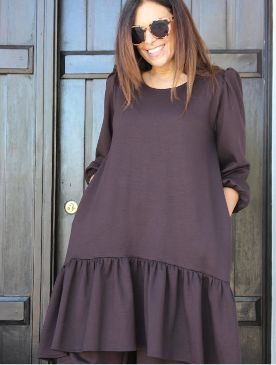 Vestido Camões castanho