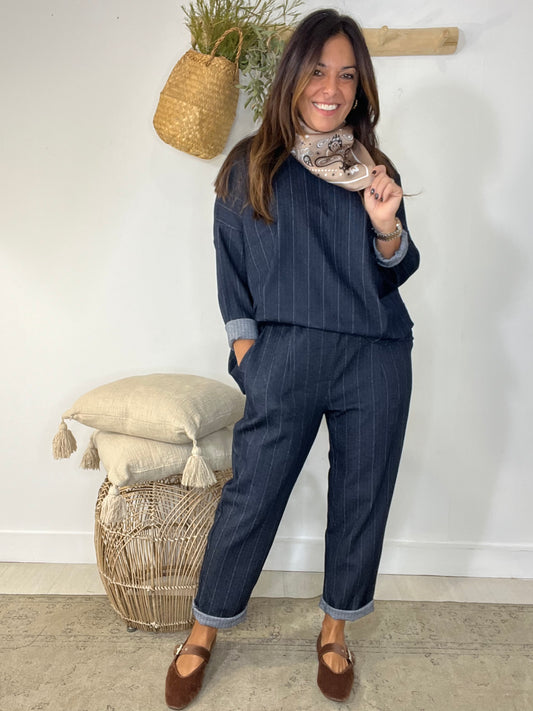 Conjunto Rato/ Amores azul-escuro