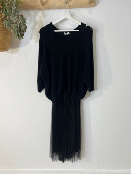 Vestido Flores preto