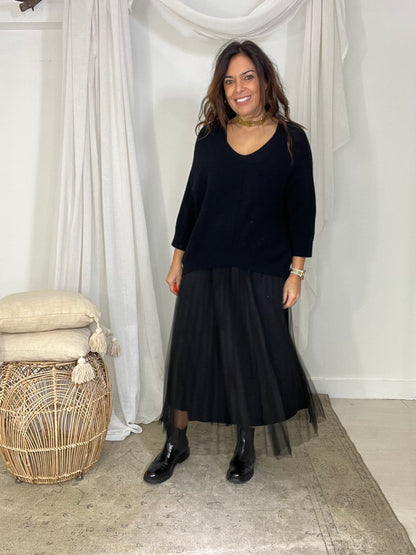 Vestido Flores preto