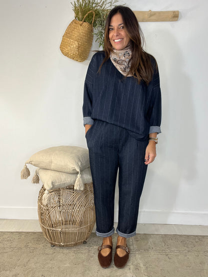 Conjunto Rato/ Amores azul-escuro