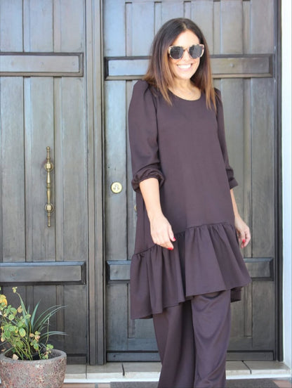 Vestido Camões castanho