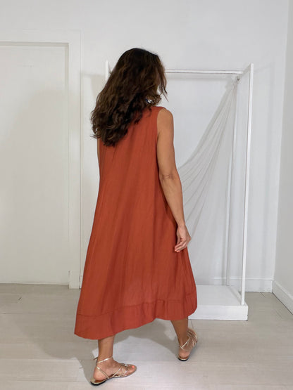 Vestido Carvalhal terracota