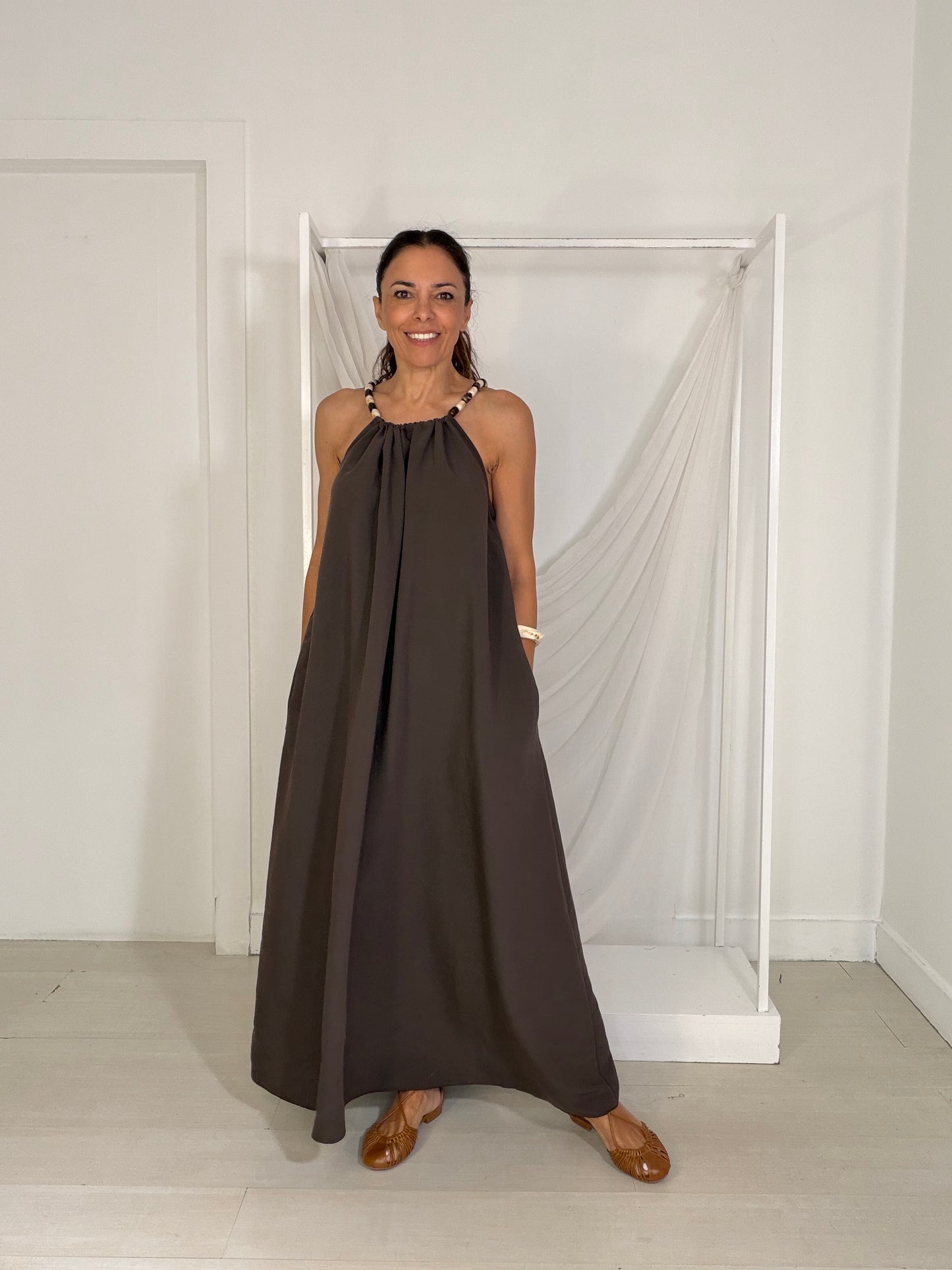Vestido Grace castanho