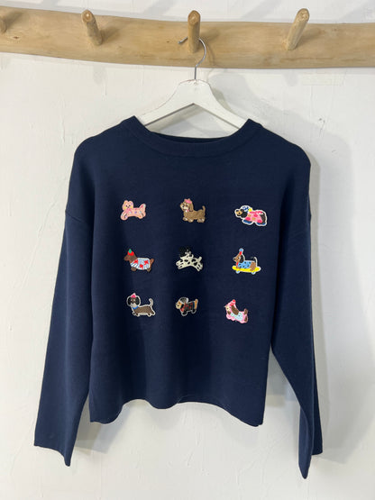 Camisola Flores azul