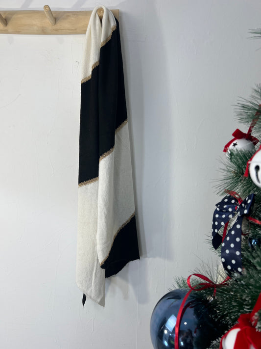 Encharpe preto/ beje