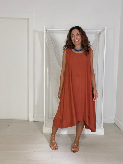 Vestido Carvalhal terracota