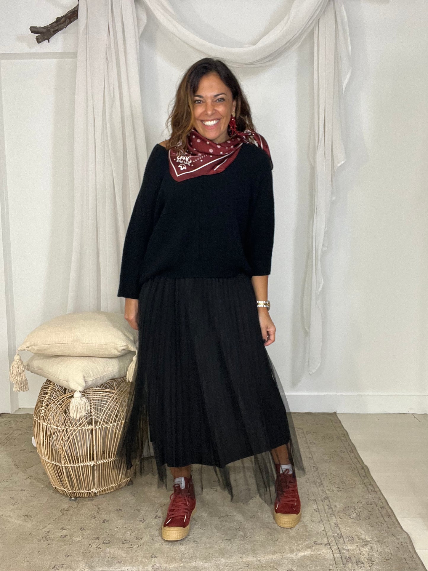 Vestido Flores preto