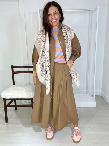 Lenço cornucópias beje