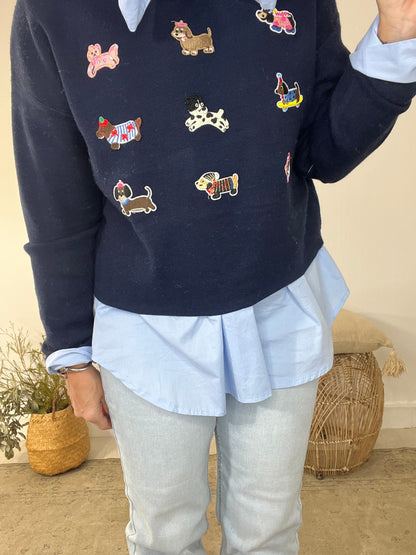 Camisola Flores azul