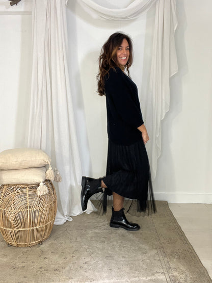 Vestido Flores preto