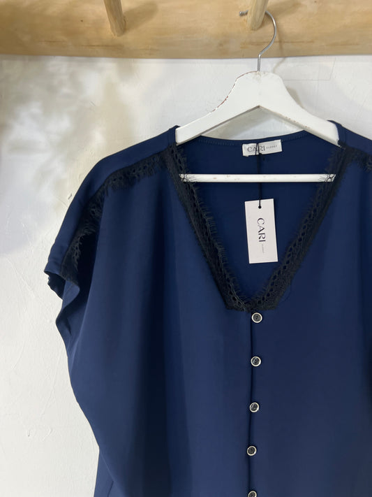 Blusa Navarino azul-escuro
